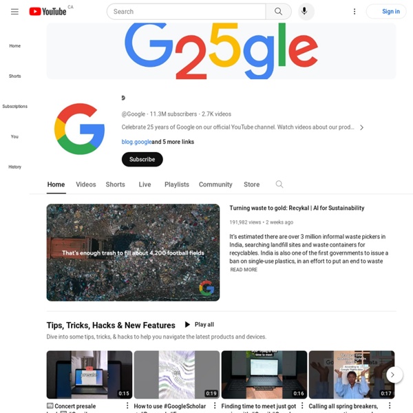 La chaine Youtube de Google