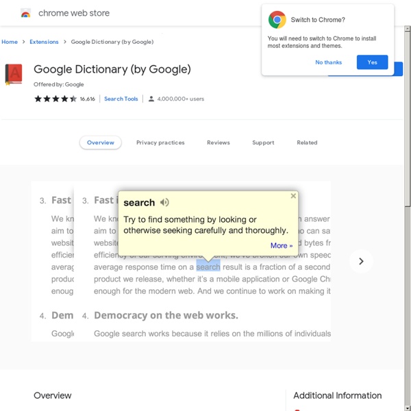 Extensión de Google Chrome - Google Dictionary - Para los que aprenden idiomas