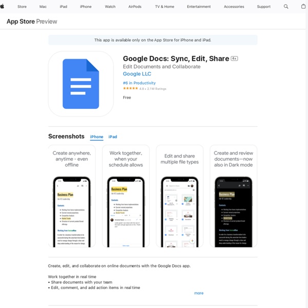 ‎Google Docs: Sync, Edit, Share on the App Store