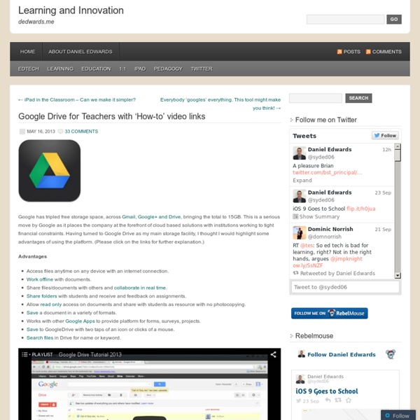 Google Drive for Teachers with ‘How-to’ video links