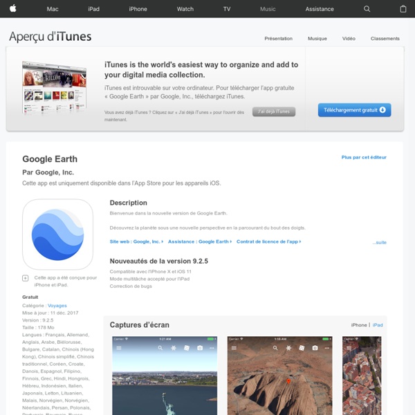 Google Earth pour iPhone, iPod touch et iPad dans l’App Store sur iTunes
