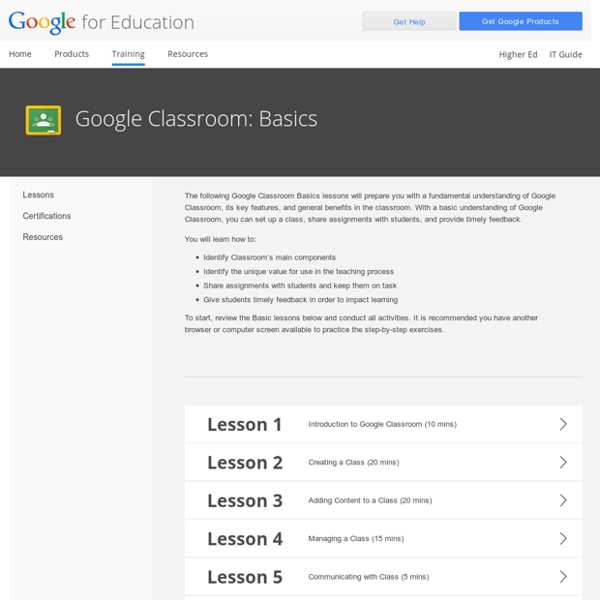 For Education: Google Classroom: Basics