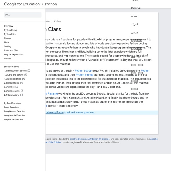 Google's Python Class - Educational Materials
