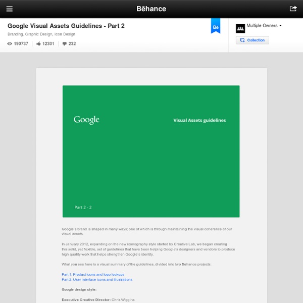 Google Visual Assets Guidelines - Part 2 on Behance
