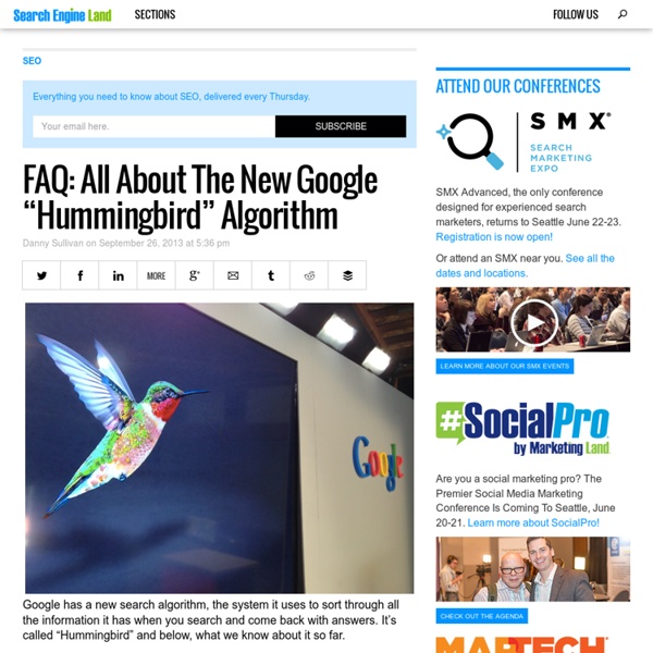 Fast FAQ: All About The New Google "Hummingbird" Algorithm