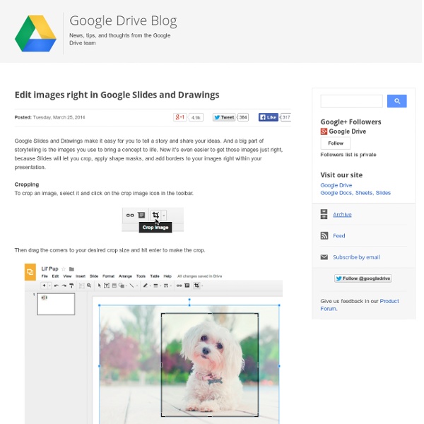 Edit images right in Google Slides and Drawings