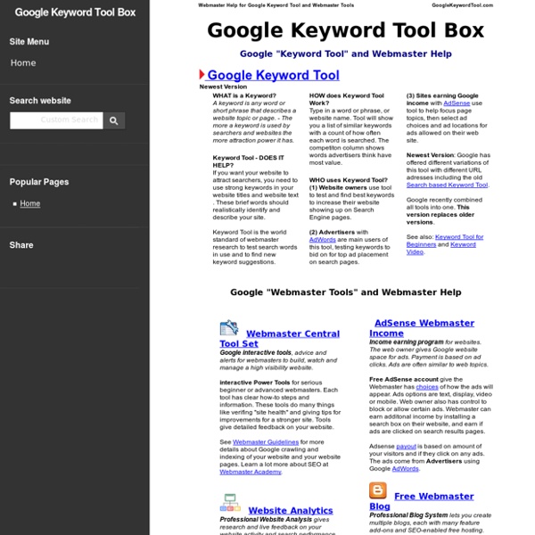 Google Keyword Tool Box