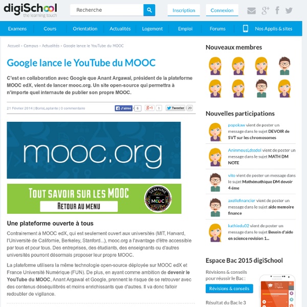 Google lance le YouTube du MOOC