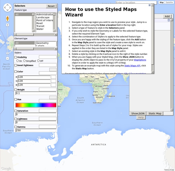 Google Maps API Styled Map Wizard