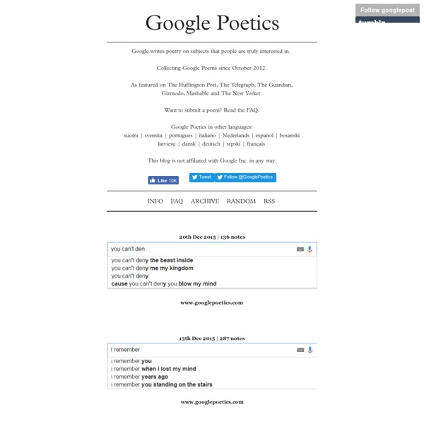 Google Poetics