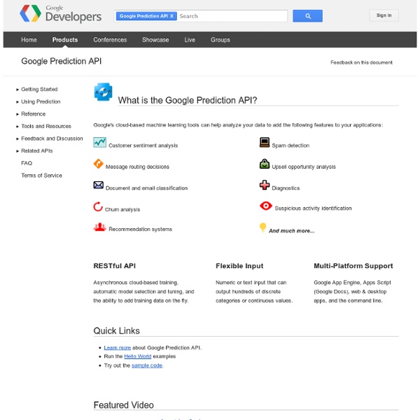 Prediction API - Google Code
