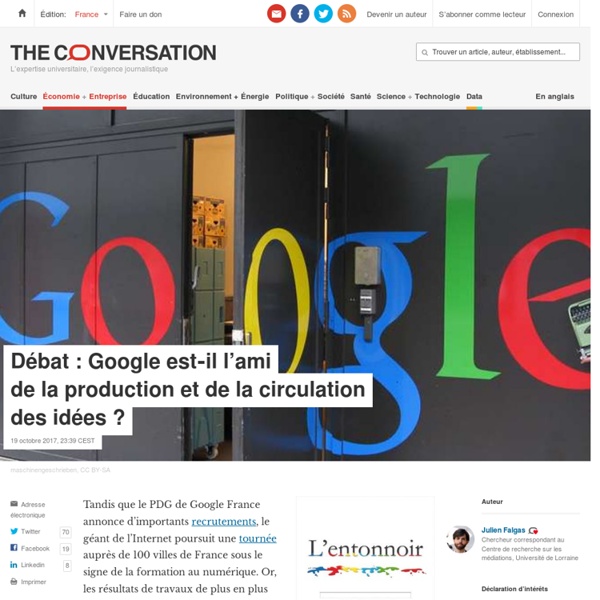 Débat : Google est‑il l’ami de la production et de la circulation des idées ?