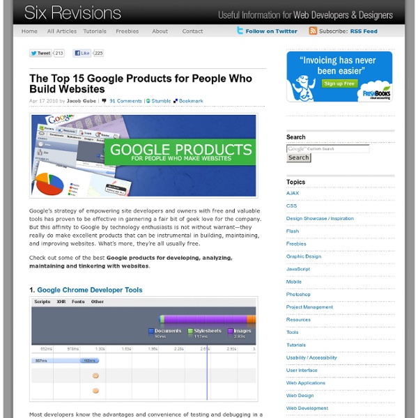 The Top 15 Google Products for People Who Build Websites