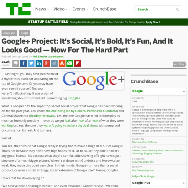 Google+ Project: It’s Social, It’s Bold, It’s Fun, And It Looks Good — Now For The Hard Part