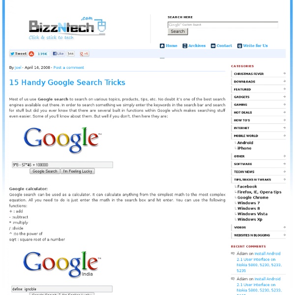 15 Handy Google Search Tricks