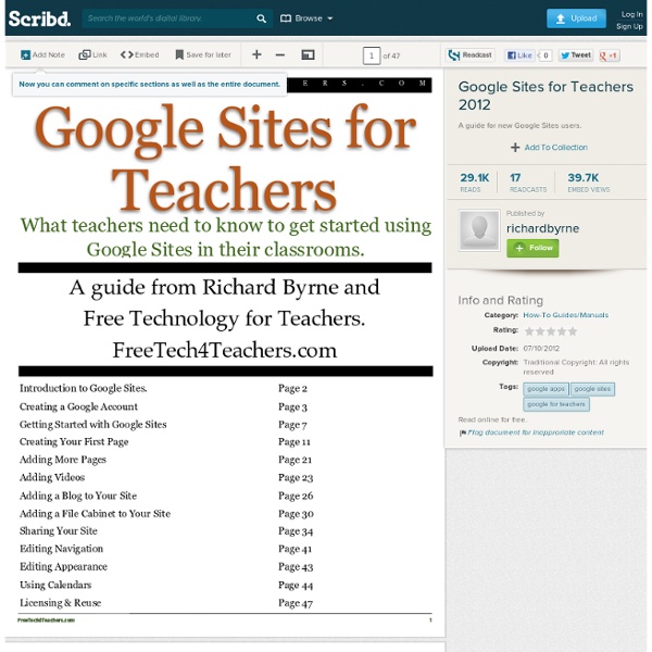 Google Sites for Teachers 2012