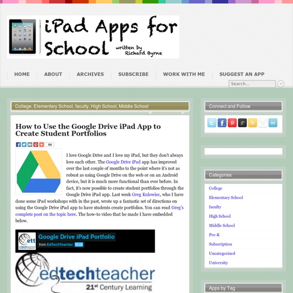 How to Use the Google Drive iPad App to Create Student Portfolios
