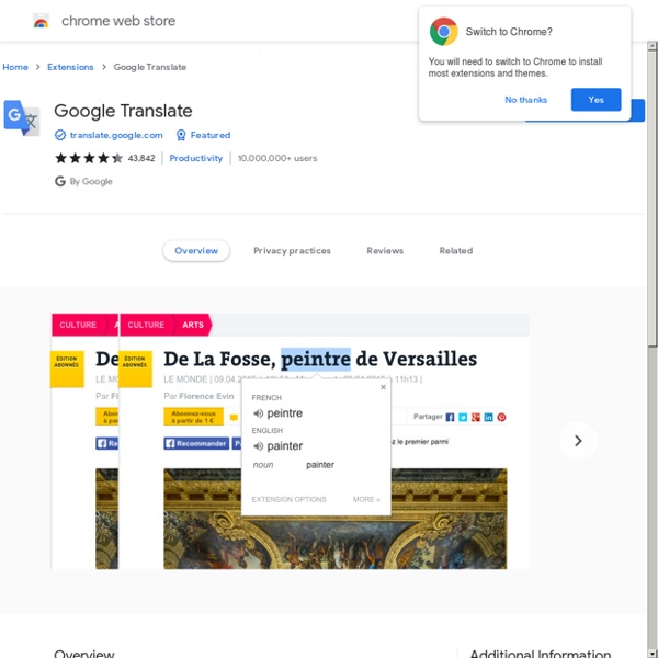 Translate - Galerie des extensions Google Chrome