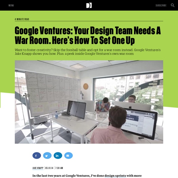 Google Ventures: Your Design Team Needs A War Room. Here's How To Set One Up