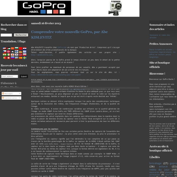 GoPro HD Cameras Hacks et astuces
