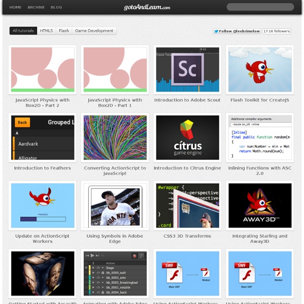 GotoAndLearn() - Free video tutorials from Lee Brimelow on Adobe Flash
