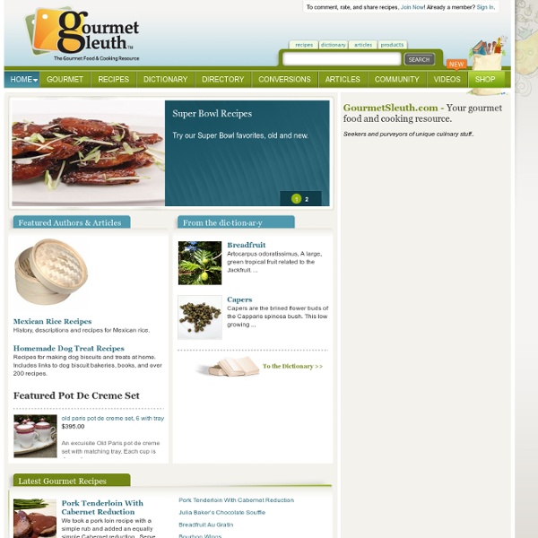 :GourmetSleuth.com The Gourmet Food and Cooking Resource