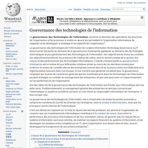 Gouvernance des technologies de l'information