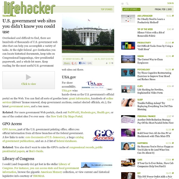U.S. government web sites you didn't know you could use