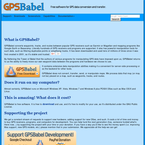 GPSBabel - convert, upload, download data from GPS and Map programs