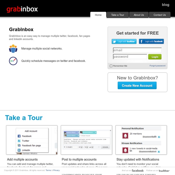 GrabInbox - Manage multiple social media accounts like Twitter, Facebook and Linkedin
