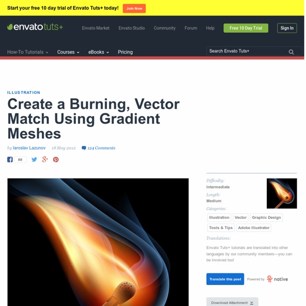 Create a Burning, Vector Match Using Gradient Meshes