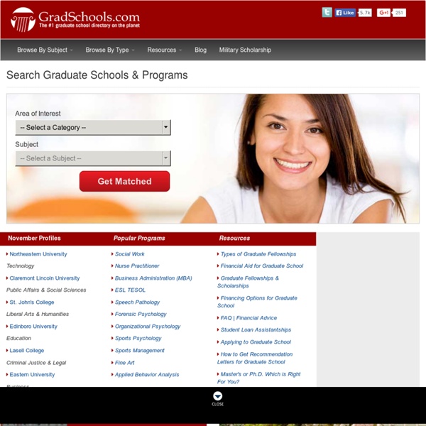 Graduate School & Graduate, MBA, PhD Programs & Degrees - GradSchools.com