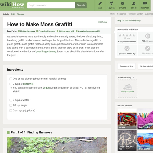 How to Make Moss Graffiti: 8 Steps