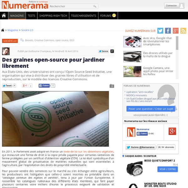 Des graines open-source pour jardiner librement