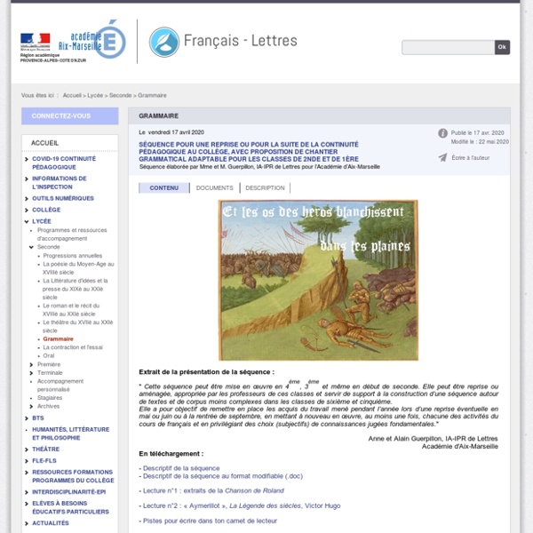 Grammaire - Français - Lettres