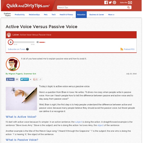Active Voice Versus Passive Voice