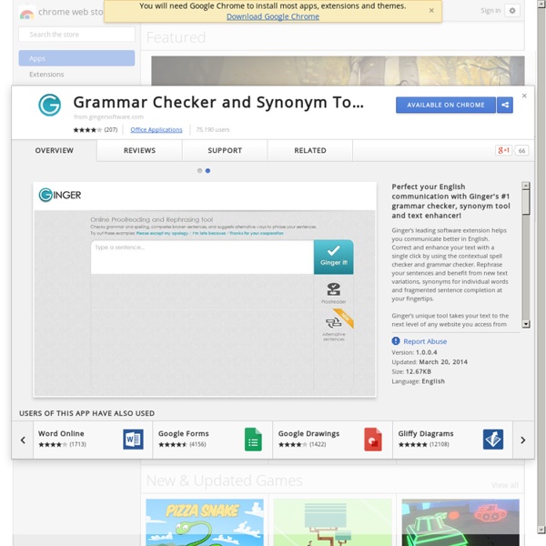 Grammar Checker and Synonym Tool by Ginger