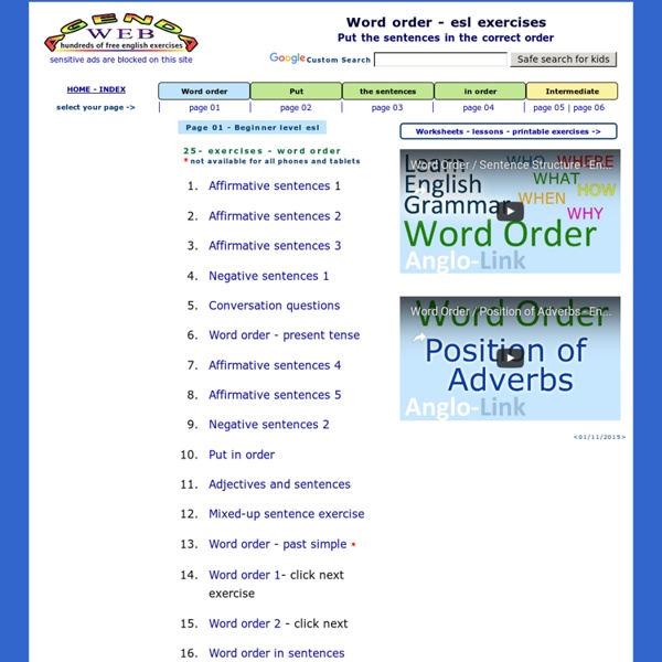 grammar-exercises-word-order-pearltrees