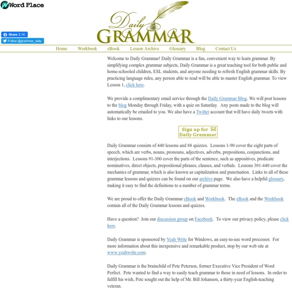 Daily Grammar - Improve your writing with our free grammar lessons