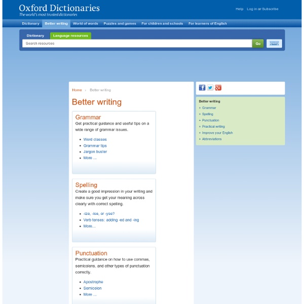 Better writing : Oxford Dictionaries Online