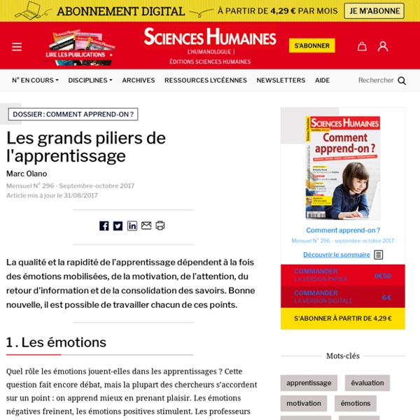 Les grands piliers de l'apprentissage