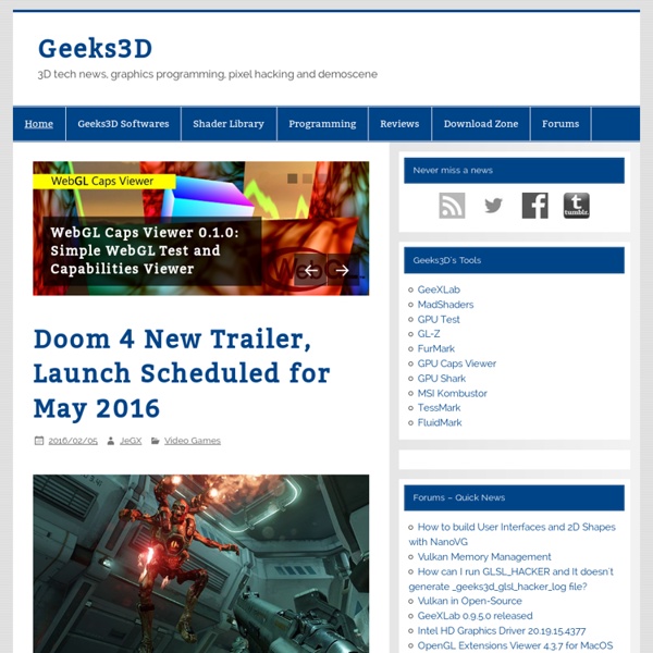 3D Tech News and Pixel Hacking - Geeks3D.com