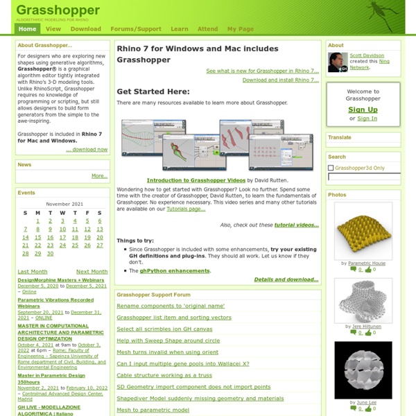 Grasshopper - algorithmic modeling for Rhino