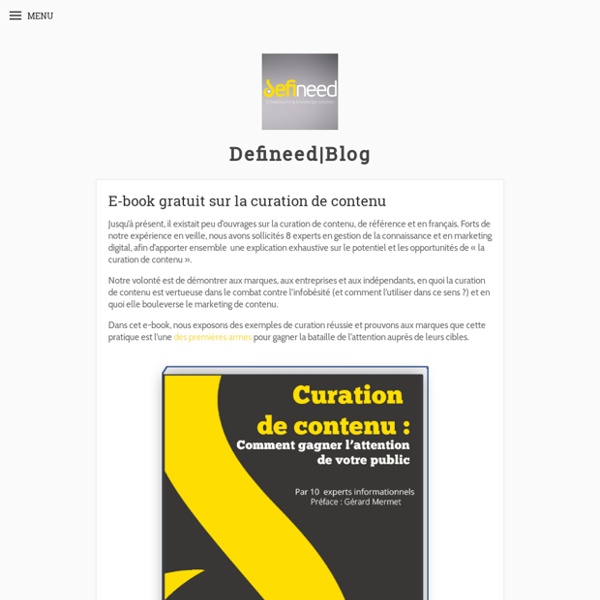 E-book gratuit sur la curation de contenu - Defineed