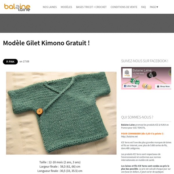 Modèle Gilet Kimono Gratuit ! ~ Balaine