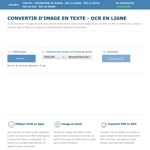 OCR gratuit en ligne - convertir PDF en Word ou Image en texte