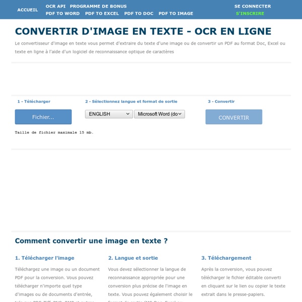 OCR gratuit en ligne - convertir PDF en Word ou Image en texte