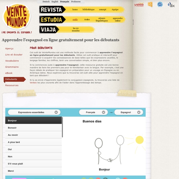 Apprendre l’espagnol en ligne gratuitement pour les débutants avec VeinteMundos