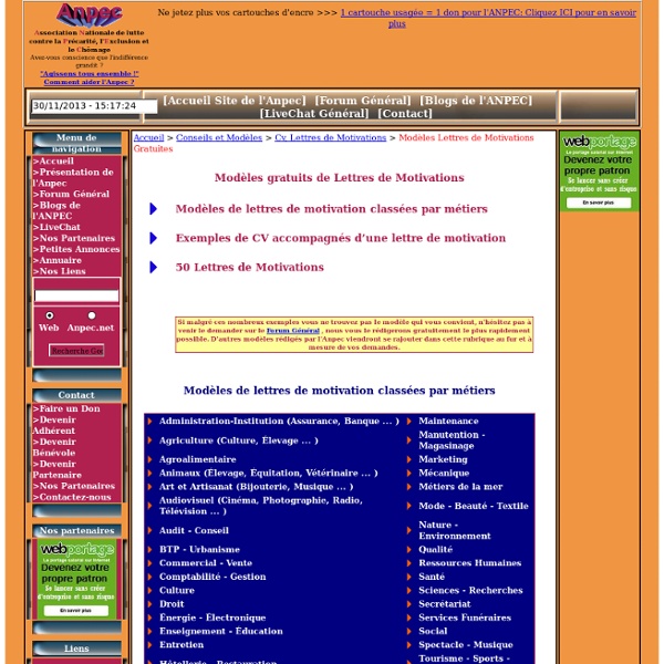 Modèles gratuits de Lettres de Motivations - Lettres de Motivations Gratuites