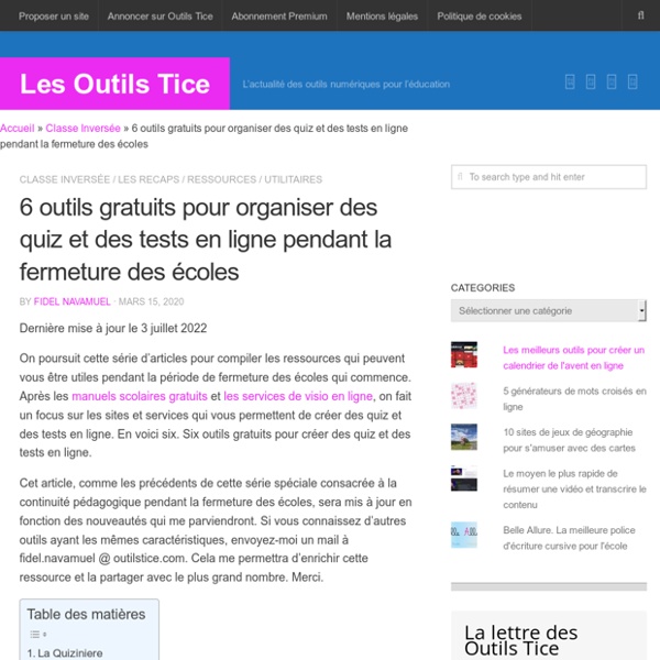 6 outils gratuits pour organiser des quiz et des tests en ligne pendant la fermeture des écoles